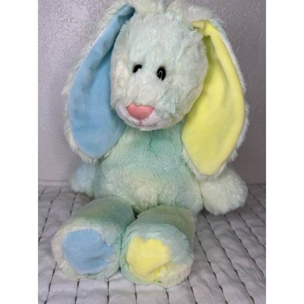 Mary Meyer Marshmallow Jellybean Bunny Stuffed Green 13” Soft Rabbit Yellow